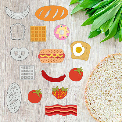 Breakfast Carbon Steel Cutting Dies Stencils DIY-WH0309-1825-1