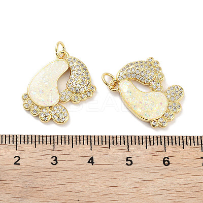 Brass Micro Pave Clear Cubic Zirconia Pendants KK-L213-026G-1