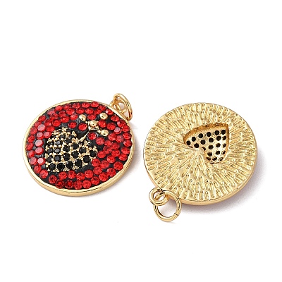 Brass Micro Pave Cubic Zirconia Rhinestone Pendants KK-C143-27G-1