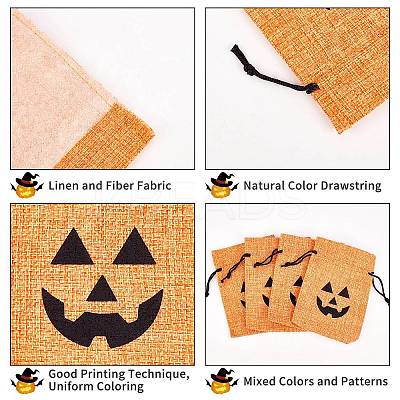 Polyester Imitation Burlap Packing Pouches Drawstring Bags ABAG-PH0002-49-1