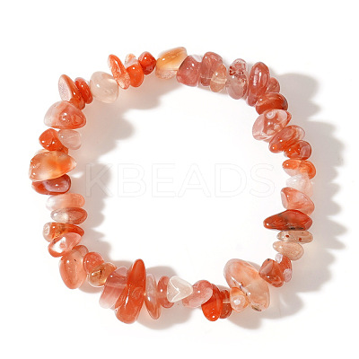 Natural Carnelian Chips Bead Stretch Bracelets for Women Men CI5318-15-1