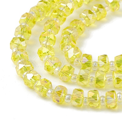Transparent Electroplate Glass Beads Strands EGLA-F153-AB01-1