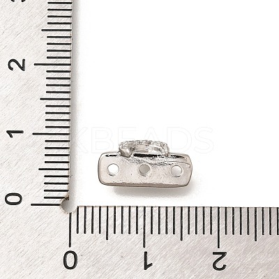 Brass Micro Pave Clear Cubic Zirconia Spacer Bars KK-C031-46P-1