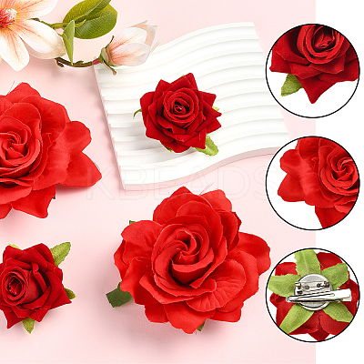 Cloth & Iron Alligator Hair Clips AJEW-SP0002-84C-1