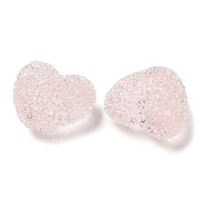 Drusy Heart Resin Rhinestone Beads RESI-C038-01B-1
