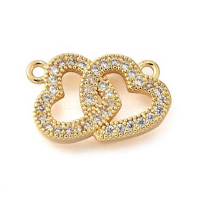 Brass Micro Pave Clear Cubic Zirconia Pendants KK-U065-14G-1