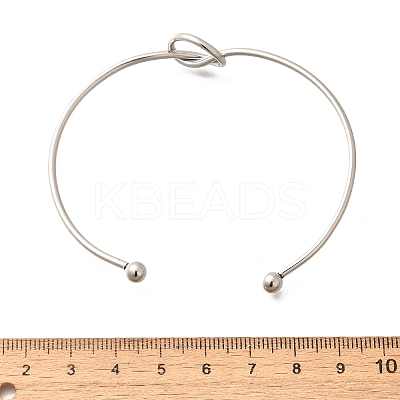 Non-Tarnish Knot Shape Cuff Bangle LS-BJEW-N013-007-1