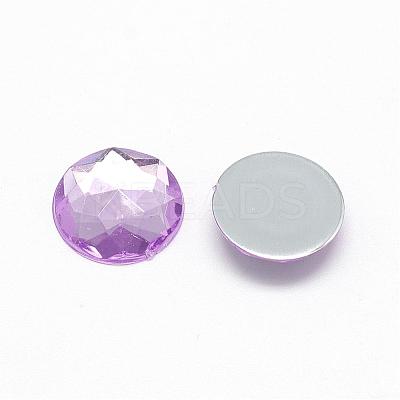 Acrylic Rhinestone Flat Back Cabochons GACR-Q008-8mm-12-1