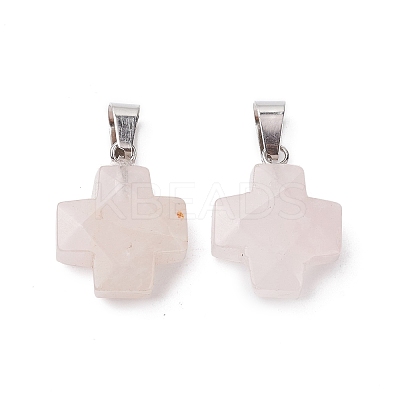 Natural Rose Quartz Pendants X-G-K359-02P-07-1