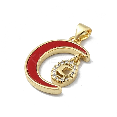 Brass Micro Pave Clear Cubic Zirconia Pendants KK-A221-02B-G-1