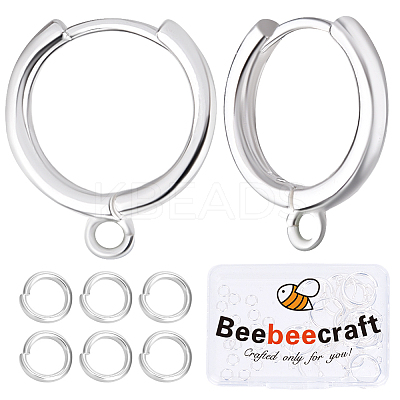 20Pcs Brass Huggie Hoop Earring Findings KK-BBC0014-56-1