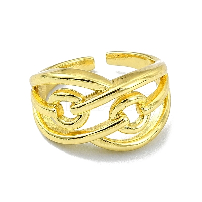 Brass Open Cuff Ring RJEW-B051-13G-1