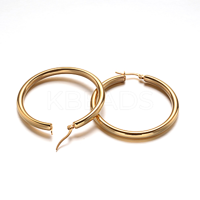Ring 304 Stainless Steel Hoop Earrings LS-EJEW-L142-008-1