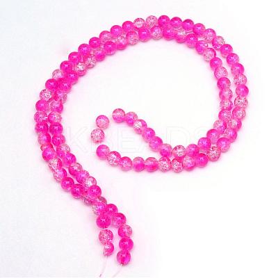 Baking Paint Crackle Glass Bead Strands CCG-S001-4mm-M-1