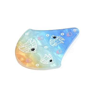 Marine Organism Series Fan Shape Acrylic Pendants OACR-Q101-03A-1