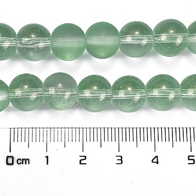 Frosted Transparent Glass Bead Strands GLAA-P065-10mm-04-1