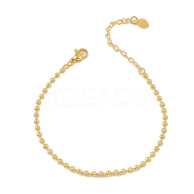 Rack Plating Brass Round Beaded Bracelets for Women BJEW-G735-01G-1