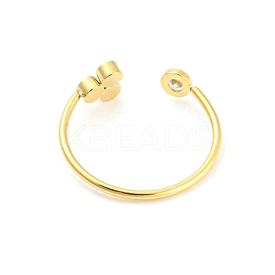 Real 14K Gold Plated 304 Stainless Steel Open Cuff Ring LS-RJEW-C062-01B-G-1