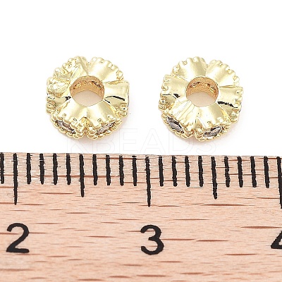 Brass Micro Pave Cubic Zirconia Beads KK-C051-32G-02-1