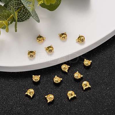 Tibetan Style Alloy Kitten Beads TIBEP-GC178-G-RS-1