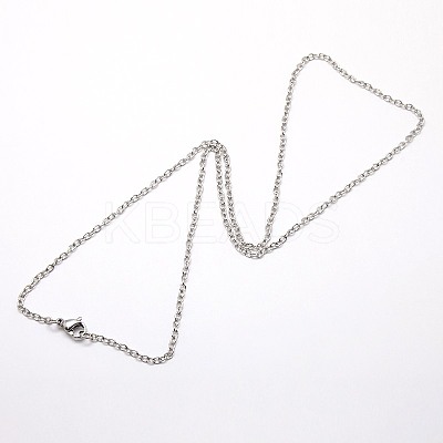 Tarnish Resistant Trendy Unisex 304 Stainless Steel Cable Chain Necklaces NJEW-M057-B-01-1