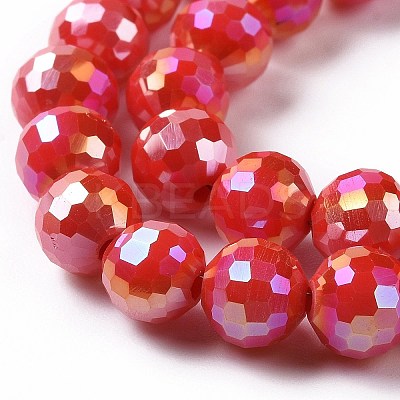 Electroplate Glass Beads Strands GLAA-E036-14D-1