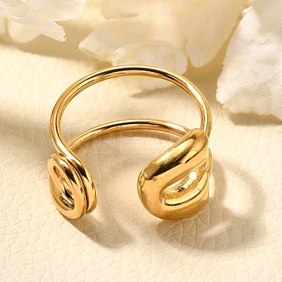 304 Stainless Steel Open Cuff Rings for Women LS-RJEW-A054-01G-1