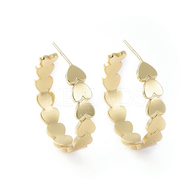 Brass Stud Earrings EJEW-L234-15G-1