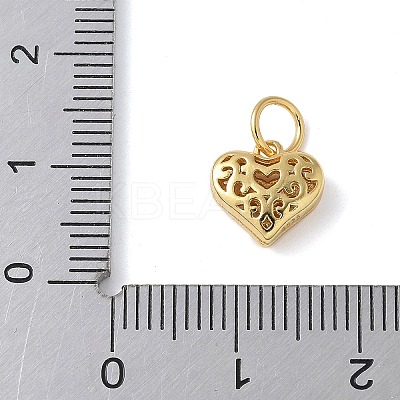 925 Sterling Silver 3D Hollow Flower Heart Charms LS-STER-M099-02G-1