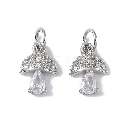 Rack Plating Brass Micro Pave Cubic Zirconia Charms KK-E110-12P-1