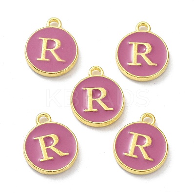 Golden Plated Alloy Enamel Charms ENAM-XCP0001-13R-1