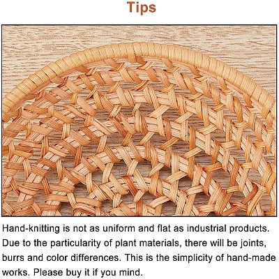Bamboo Rattan Tray Bread Storage Basket AJEW-GA0002-15-1