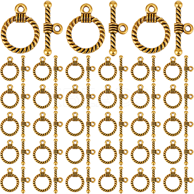 120Pcs Tibetan Style Alloy Toggle Clasps STAS-SP0001-62-1