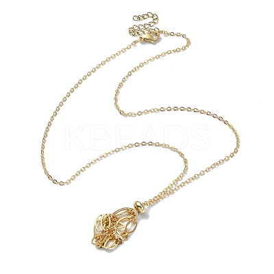 Natural Rose Quartz Round Pendant Necklaces NJEW-JN04565-01-1
