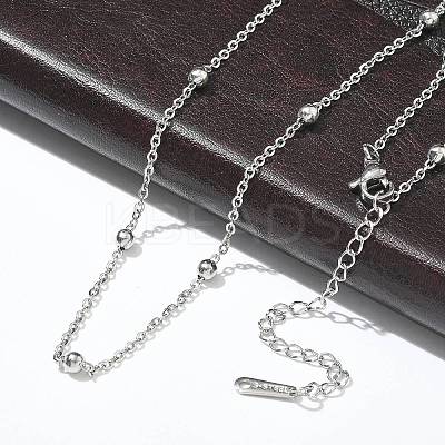 Brass Ball Cable Chain Necklaces for Women NJEW-M051-01P-1