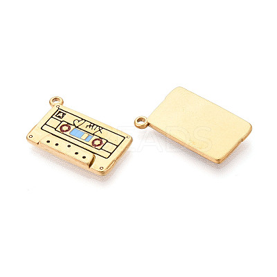 304 Stainless Steel Enamel Pendants STAS-N124-20G-1