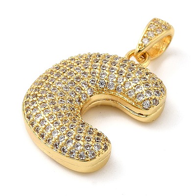 Brass Micro Pave Cubic Zirconia Pendants KK-E061-03G-03-1
