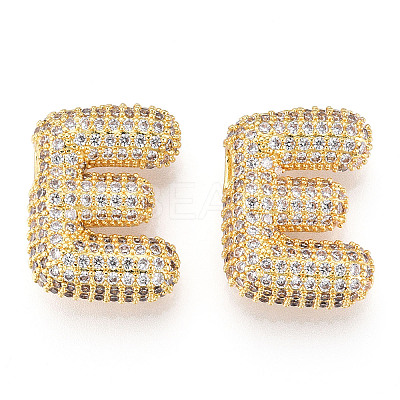 Brass Micro Pave Cubic Zirconia Pendants KK-N254-06G-E-1