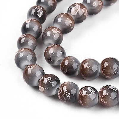 Baking Paint Glass Beads Strands DGLA-N008-8mm-09-1