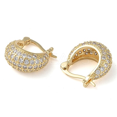 Rack Plating Brass Micro Pave Cubic Zirconia Hoop Earrings EJEW-M230-10G-1