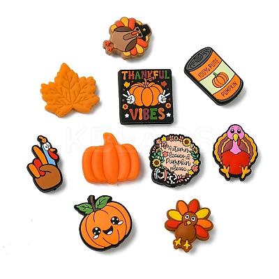 20Pcs 10 Styles Thanksgiving Day Themed Silicone Beads Sets SIL-CJ0002-88-1