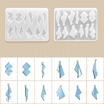 Geometrical Shape DIY Pendant Silicone Molds DIY-E070-01C-1
