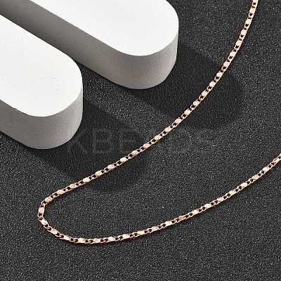 Brass Link Chain Necklaces for Women NJEW-D302-17RG-1