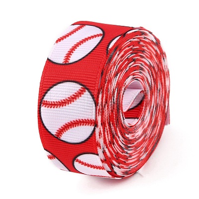 Baseball Pattern Heat Transfer Polyester Ribbons OCOR-WH0066-65C-1