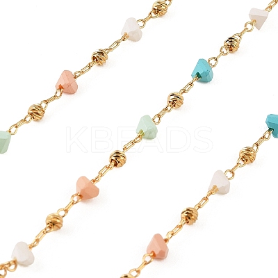 Handmade Brass Glass Beaded Chains GL-CBA1C06-12G-1