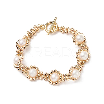 Natural Pearl Beaded Bracelet BJEW-JB09079-1