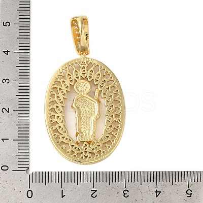 Rack Plating Brass Micro Pave Clear Cubic Zirconia Pendants KK-C067-09G-02-1
