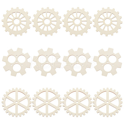 12Pcs 3 Style Unfinished Wood Slices WOOD-OC0002-78-1