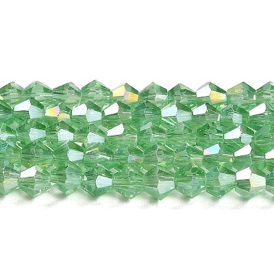 Transparent Electroplate Glass Beads Strands GLAA-F029-4mm-A24-1