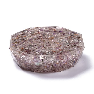 Resin with Natural Other Quartz Chip Stones Ashtray DJEW-F015-07D-1